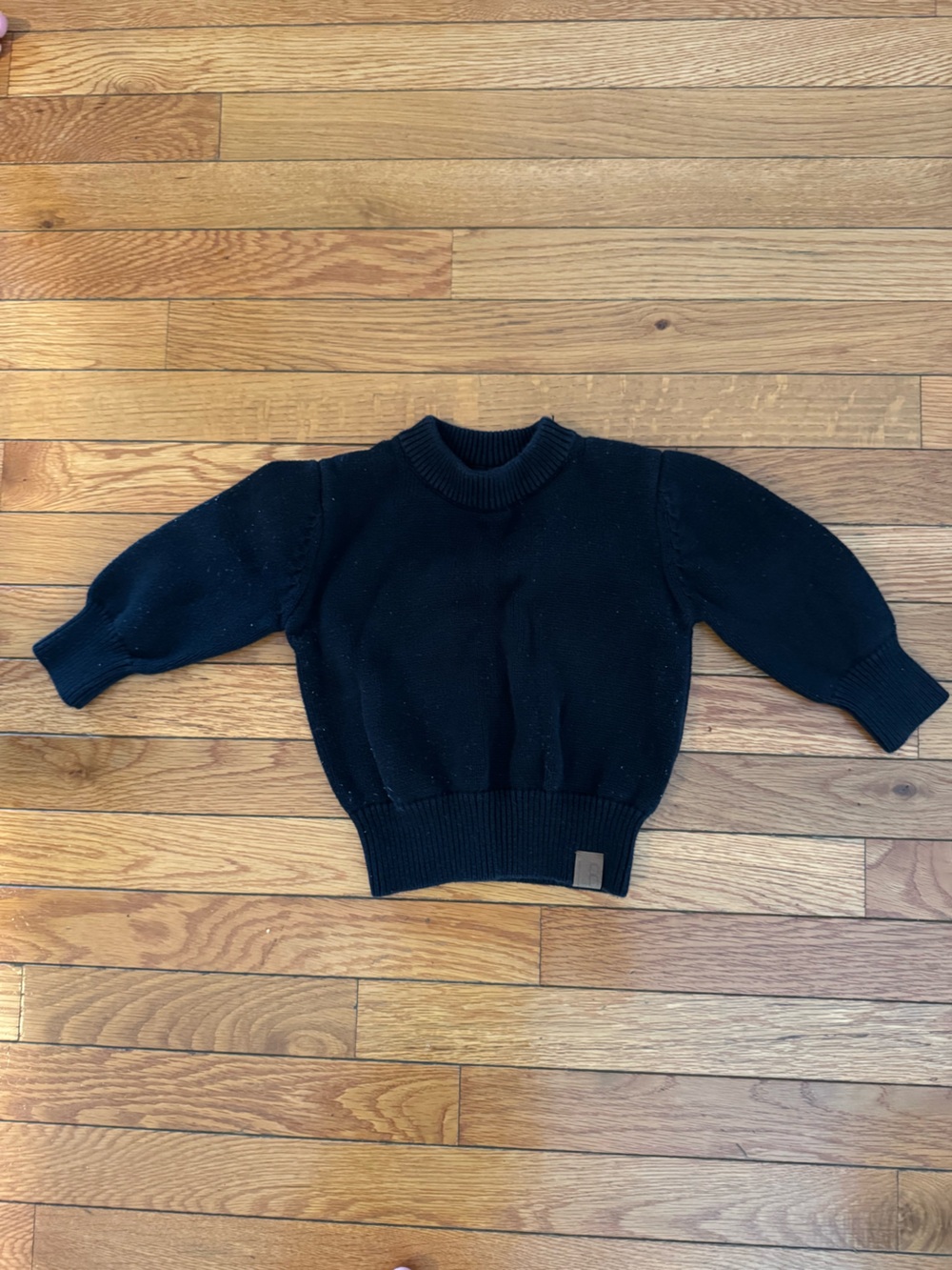 Little Bipsy Black Knit Crewneck Sweater
